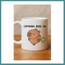 Bezos Capybara Mode On Yazılı Komik Tasarım Kupa Model 238 Sevimli Baskılı Seramik Kahve Kupası Mac