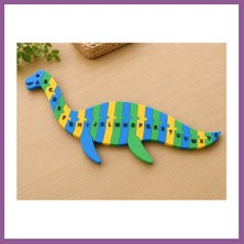 Bezos 3D Baskı Dinozor Şeklinde Alfabe Puzzle - A-Z Harf Eşleştirme Oyuncağı Rengaren