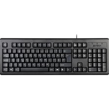 A4 Tech KM-720, Siyah, USB Kablolu, Türkçe F, Multimedya Klavye