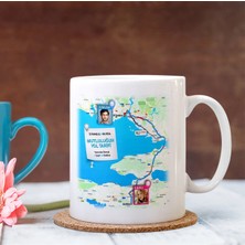 BK Gift Kişiye Özel Mutluluğun Yol Tarifi Tasarımlı Beyaz Kupa Bardak