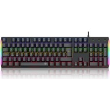 T-Dagger Naxos, T-TGK310-BL, USB Kablolu, Türkçe Q, Rainbow Backlight, Blue Mekanik Switch, 104 Tuşlu, Gaming Klavye