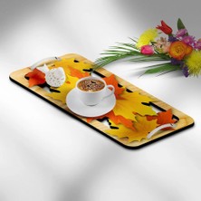BK Gift Kişiye Özel Sonbahar Ahşap Sunum Tepsisi