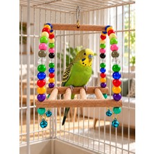 Bird Wooden Toys Gökkuşağı Platform Kuş Oyuncağı 12X12 cm