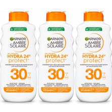 Garnier Ambre Solaire Hydra 24H Protect+ Spf 30 Güneş Koruyucu Süt 3 x 175 ml