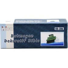 Salmore Mavi Su Gemi - Ada D.gen Mika Yüzen Batmayan Dekoratif Biblo Akvaryum 4.5X13X4.2CM