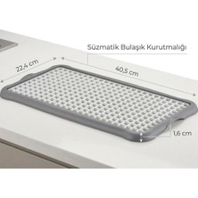 Hane216 Süzmatik Tezgah Üstü Bulaşık Kurutmalığı ve Süzgeci ,bulaşık Matı 40,5 x 22,4 Cm)