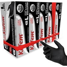 Tr Çok Amaçlı Siyah Nitril Eldiven (L) 100 Lü x 5 Paket