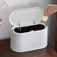 Tr Kapaklı Mini Çöp Kutusu, Çıkarılabilir Iç Plastik ile Pres Tipi Küçük Çöp Kovası K�