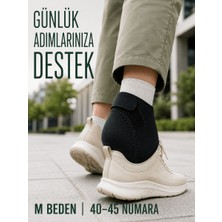 Topuk Destek Çorabı M Beden 40-45 Ayarlanabilir Cırtlı Esnek Siyah Tasarım