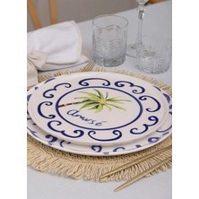 The Mia Palma Servis Tabağı 6lı Set 26 cm Mavi Servis Tabağı