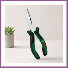 Bezos Kargaburun Pense 180 mm Uzun Uçlu Ergonomik Saplı Rengaren