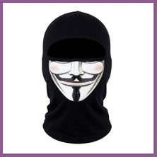Bezos Unisex Anonymous Baskılı Balaklava 1 Adet Tek Beden Viskoz Kask Içi Motosiklet Maskesi · Renk: Siyah · Beden: Standart Rengaren
