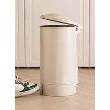 The Mia Stripe Mutfak Çöp Kovası Bej 24 Lt Krem Çöp Kovası
