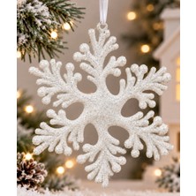 My Balli Store 1 Adet Kar Tanesi Simli Noel Ağacı Dekoratif Çam Ağacı Süsü