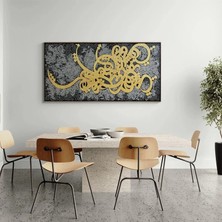 Simurg Sanatevi Altın Izler Hat Sanatı Tablosu - Tuval Üzerine El Yapımı - 200 x 100 cm