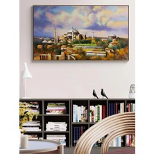 Simurg Sanatevi Cami ve Tarihin Izleri Yağlı Boya Tablosu - Tuval Üzerine El Yapımı - 140 x 80 cm