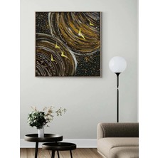 Simurg Sanatevi Gölgenin Kanatları Yağlı Boya Tablosu - Tuval Üzerine El Yapımı - 120 x 120 cm