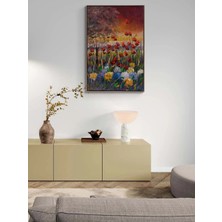 Simurg Sanatevi Gelincik ve Ortancanın Baharı Yağlı Boya Tablosu - Tuval Üzerine El Yapımı - 80 x 120 cm