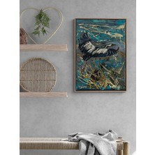 Simurg Sanatevi Turna Kuşunun Uçuşu Yağlı Boya Tablosu - Tuval Üzerine El Yapımı - 50 x 70 cm