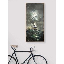 Simurg Sanatevi Denizlerin Gürültüsü Yağlı Boya Tablosu - Tuval Üzerine El Yapımı - 60 x 120 cm