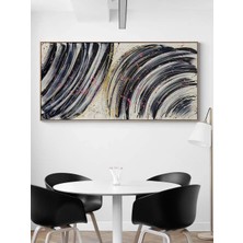 Simurg Sanatevi Boşlukta Ritim Yağlı Boya Tablosu - Tuval Üzerine El Yapımı - 160 x 80 cm
