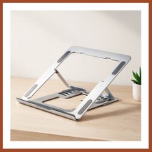 Bezos Katlanabilir Alüminyum Laptop Stand 6 Açılı Gümüş Pro