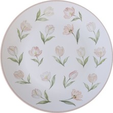 Keramika Lale Desen Servis Tabağı 25 cm 3 Adet
