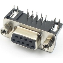 Devremarkt 5 Adet Db9 90 Derece Dişi Bağlantı Konnektörü Dsub 9 Pin Pcb Montaj Tip RS232 RS485 Data Bağlantı Soketi Vidalı Kilitleme Endüstri Kontrol Sistemi