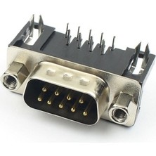 Devremarkt 5 Adet Db9 90 Derece Erkek Bağlantı Konnektörü Dsub 9 Pin Pcb Montaj Tip RS232 RS485 Data Bağlantı Soketi Vidalı Kilitleme Endüstri Kontrol Sistemi