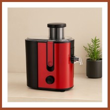 Bezos 600W Katı Meyve Sıkacağı - 65MM Geniş Ağız, Çelik Filtre (Kırmızı) Pro