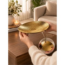 Maglor Premium 24 cm Dekor,sunum, Cok Amaçlı, Misket Ayaklı Sunum Tabağı, Servis-Dekoratif Tabak