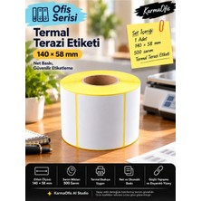 KarmaOfis 140X58 mm Termal Terazi Etiketi 500 Sarım Barkod Etiketi Yapışkanlı Rulo 1 Adet Seçenekli