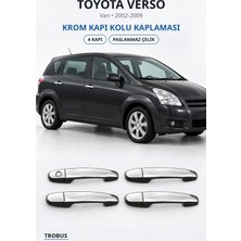 Trobus Toyota Verso 2002-2009 Uyumlu Krom Kapı Kolu Kaplaması 4 Kapı Paslanmaz Çelik