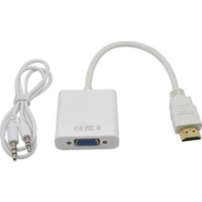 Tr HDMI To VGA Kablo Çevirici Dönüştürücü Ses Destekli Hdmı