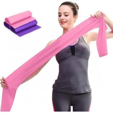 Tr Pembe Pilates Bandı Jimnastik Pilates Lastiği 120X15 cm Egzersiz Aerobik Bant 1 Adet Pembe 120
