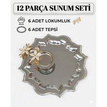 Maglor Lüx 12 Parça Papatya Aksesuarlı Yıldız Sunum Seti - 6 Yıldız Tepsi ve 6 Papatyalı Lokumluk