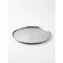 Maglor Lüx 1mm Ağır Paslanmaz Çelik 23.5 cm Yuvarlak Tepsi Sunum,konsept, Kahve, Dekoratif Tepsi