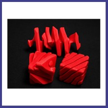 Bezos 3D Baskı Fidget Puzzle Küp - Hareketli Dönüşebilen Stres Giderici Zeka Oyuncağı, Masaüstü Fidget Küp-Kırmızı Mrl