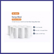 Bezos Sargı Bezi 15 cm x 10 M 10 Adet Pamuklu Hidrofil Gazlı Bez Rulo Sargı Bezi Mrl