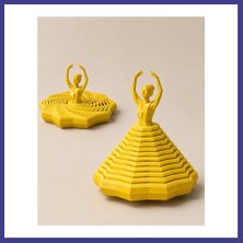 Bezos 3D Baskı Balerin Figürlü Fidget Oyuncak - Hareketli Optik Illüzyon Masa Dekoru-Sarı Mrl