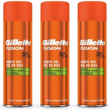 Gillette Fusion Hassas Ciltler Için Kokulu Tıraş Jeli 3 x 200 ml