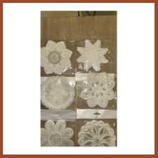 Bezos 6 Lı Dantel Kahve Sunumluğu 15X15 cm Asorti Desenli Şık Bardak Altlığı Pro