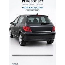 Trobus Peugeot 307 2001-2008 Uyumlu Krom Bagaj Çıtası Paslanmaz Çelik