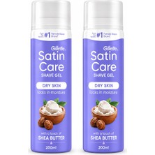 Gillette Satin Care Dry Skin Shea Yağlı Kuru Ciltler Için Tıraş Jeli 2 x 200 ml