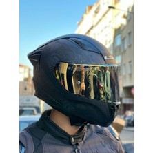 Ls2 Rapıd Crypt 2 Mat Siyah Kask - Gold Vizör (Spoiler)