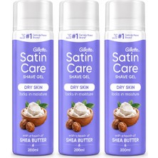 Gillette Satin Care Dry Skin Shea Yağlı Kuru Ciltler Için Tıraş Jeli 3 x 200 ml