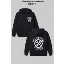 Zoka Wear Better Dead Than Red Cold War Anti Communist Slogan Hammer And2 Baskılı Fermuarlı Kapşonlu Hırka