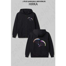 Zoka Wear Yamac Parasutu - Paragliding-2 Baskılı Fermuarlı Kapşonlu Hırka