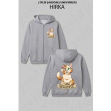 Zoka Wear Warrior Cats I Am Beautiful Brightheart Baskılı Fermuarlı Kapşonlu Hırka