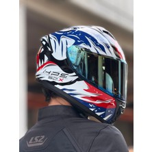 Givi Gıvı 50.x Sharkbıte Mavi-Beyaz-Kırmızı Kask (Sarı Vizör)